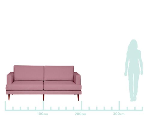 Sofa Em Linho Lili Rosa Vintage 200x86x90cm Westwing Com Br