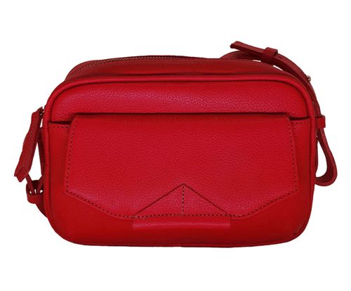 Bolsa em Couro Turim Vermelha - 22X16X6,5cm