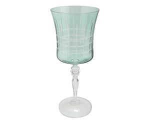 Taça para Água em Cristal Grace Lapidada Verde Gris - 300ml | Westwing.com.br