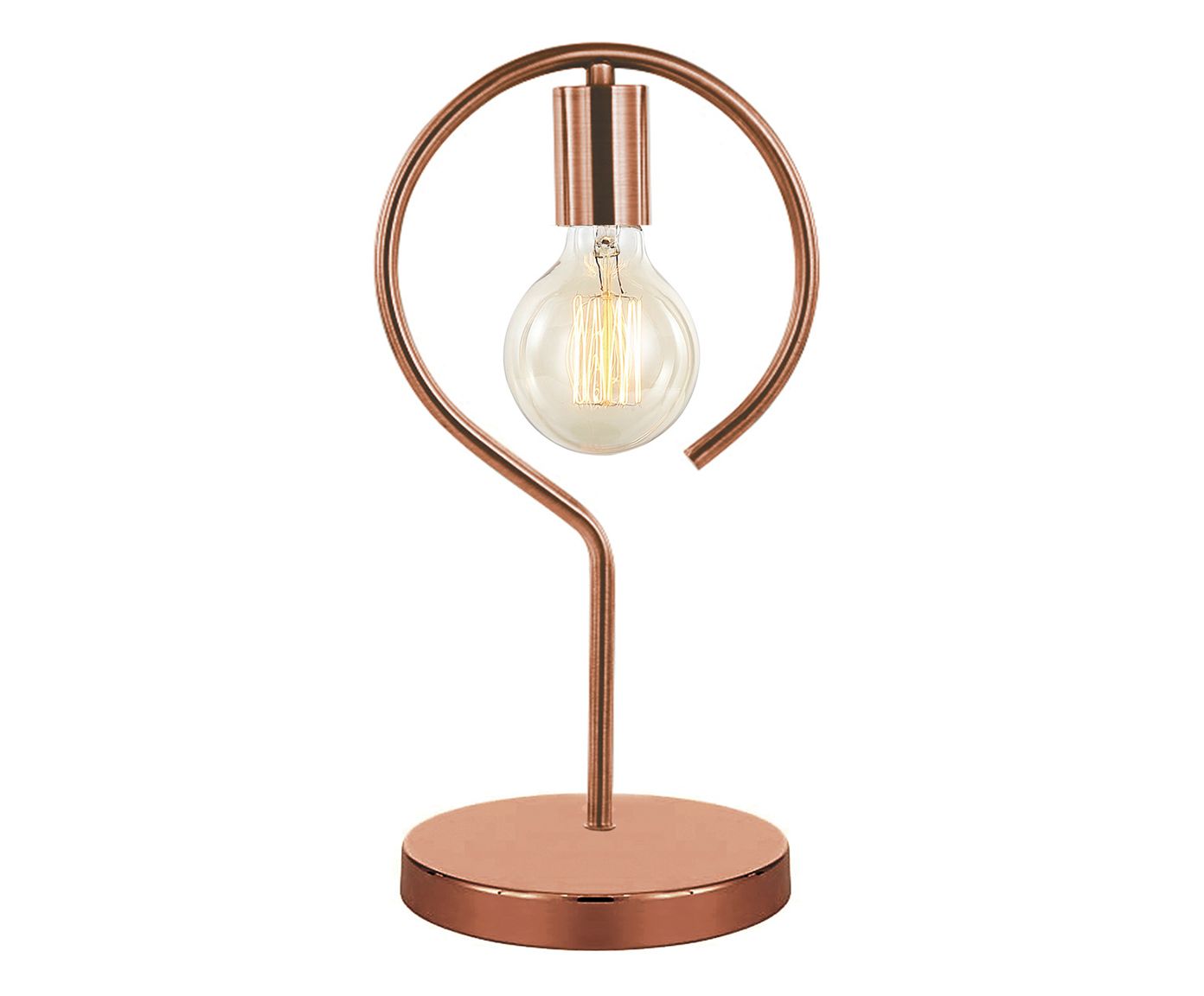 Luminária de Mesa Round Acobreada Bivolt 20X38X14cm