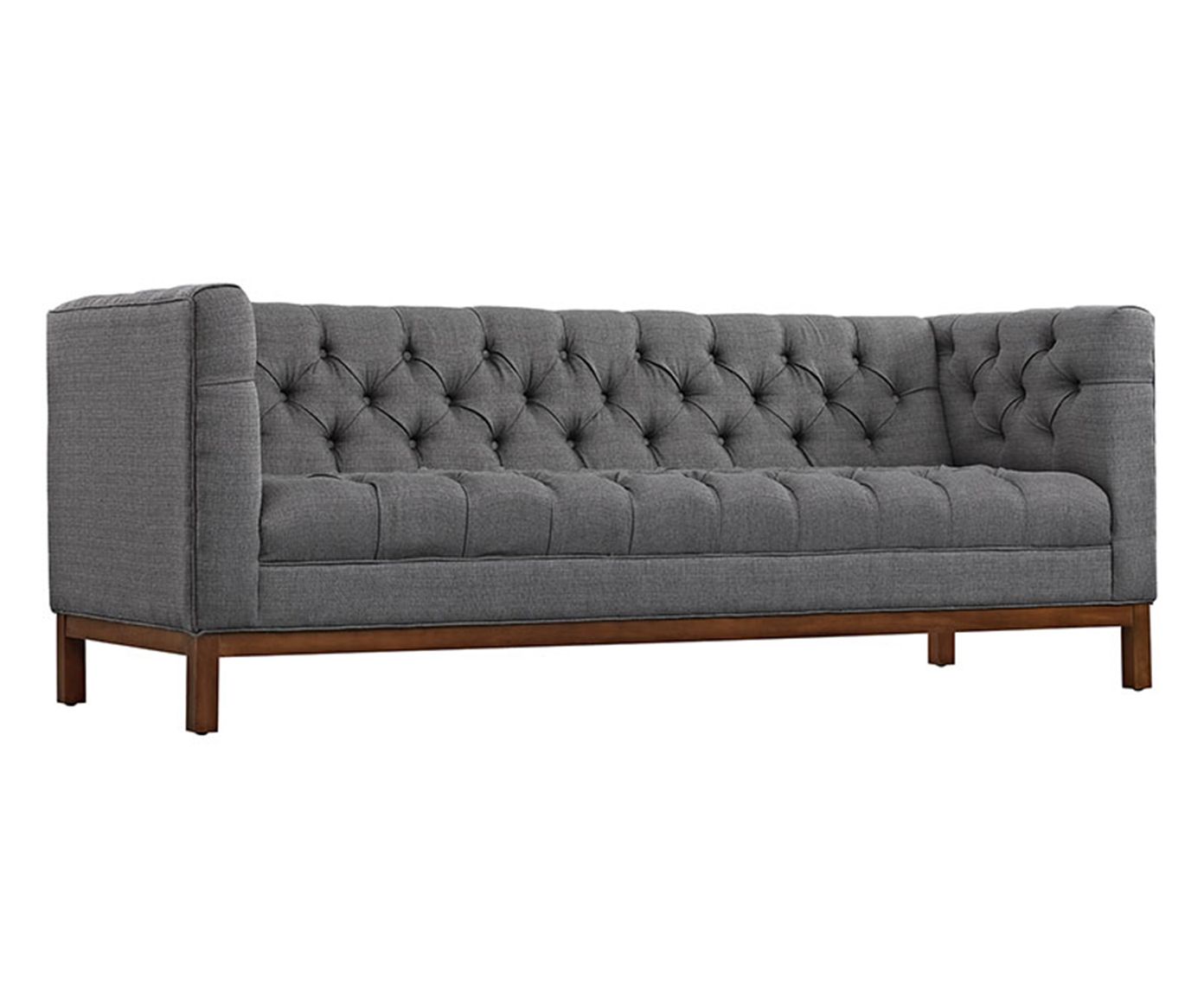 Sofá em Sarja Chesterfield Palatino Cinza 230cm