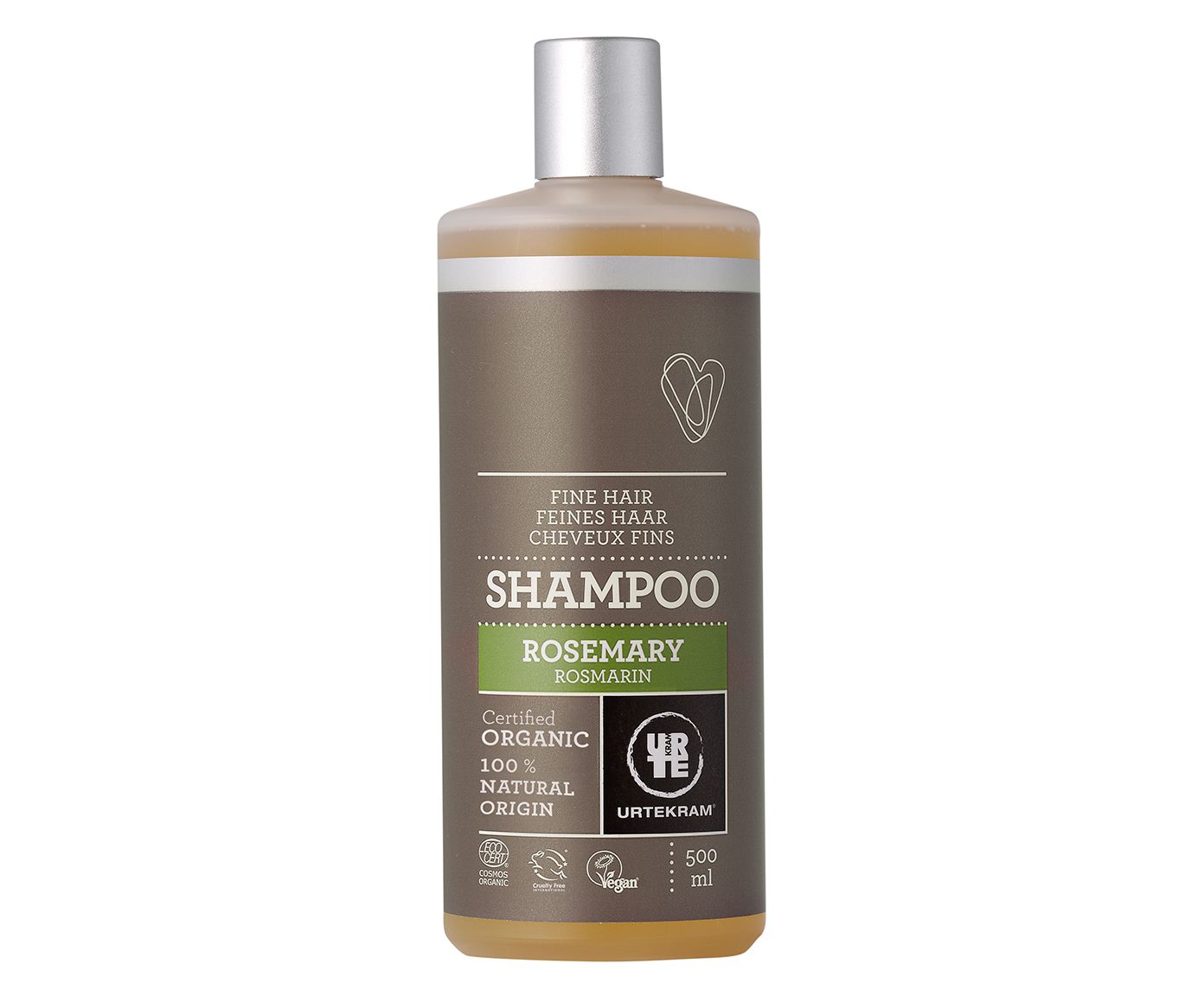 Shampoo Orgânico Alecrim Cabelos Finos e Queda Capilar Urtekram Vegano