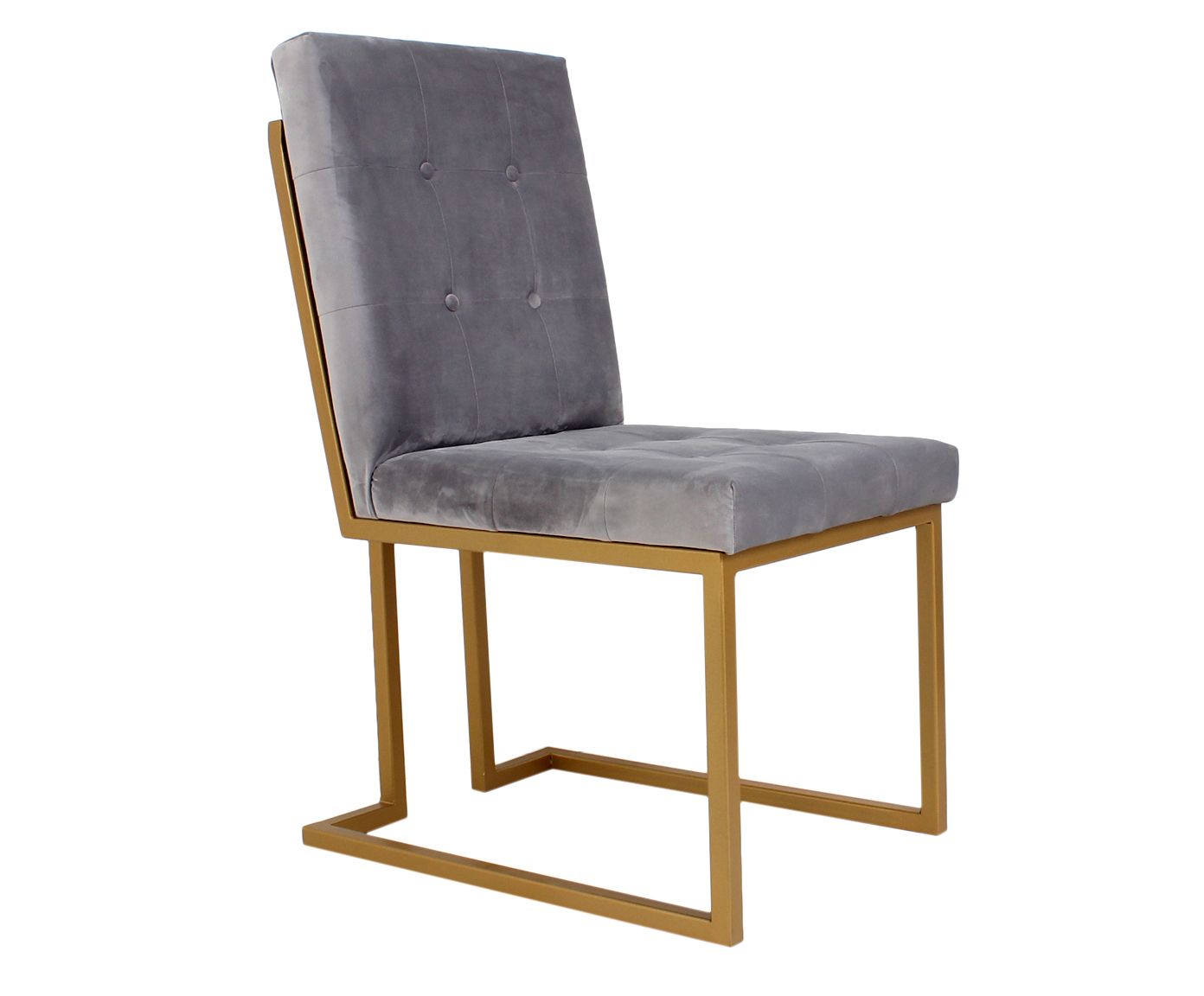 Cadeira em Veludo Prince Cinza - 50X90X70cm | Westwing.com.br