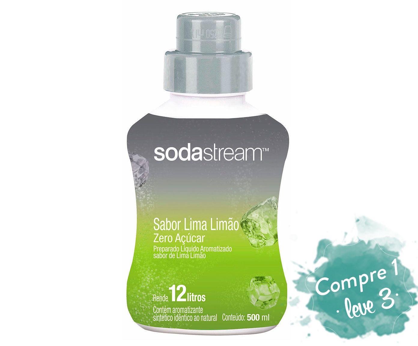 Xarope sodastream lima limão zero 500ml (brinde)
