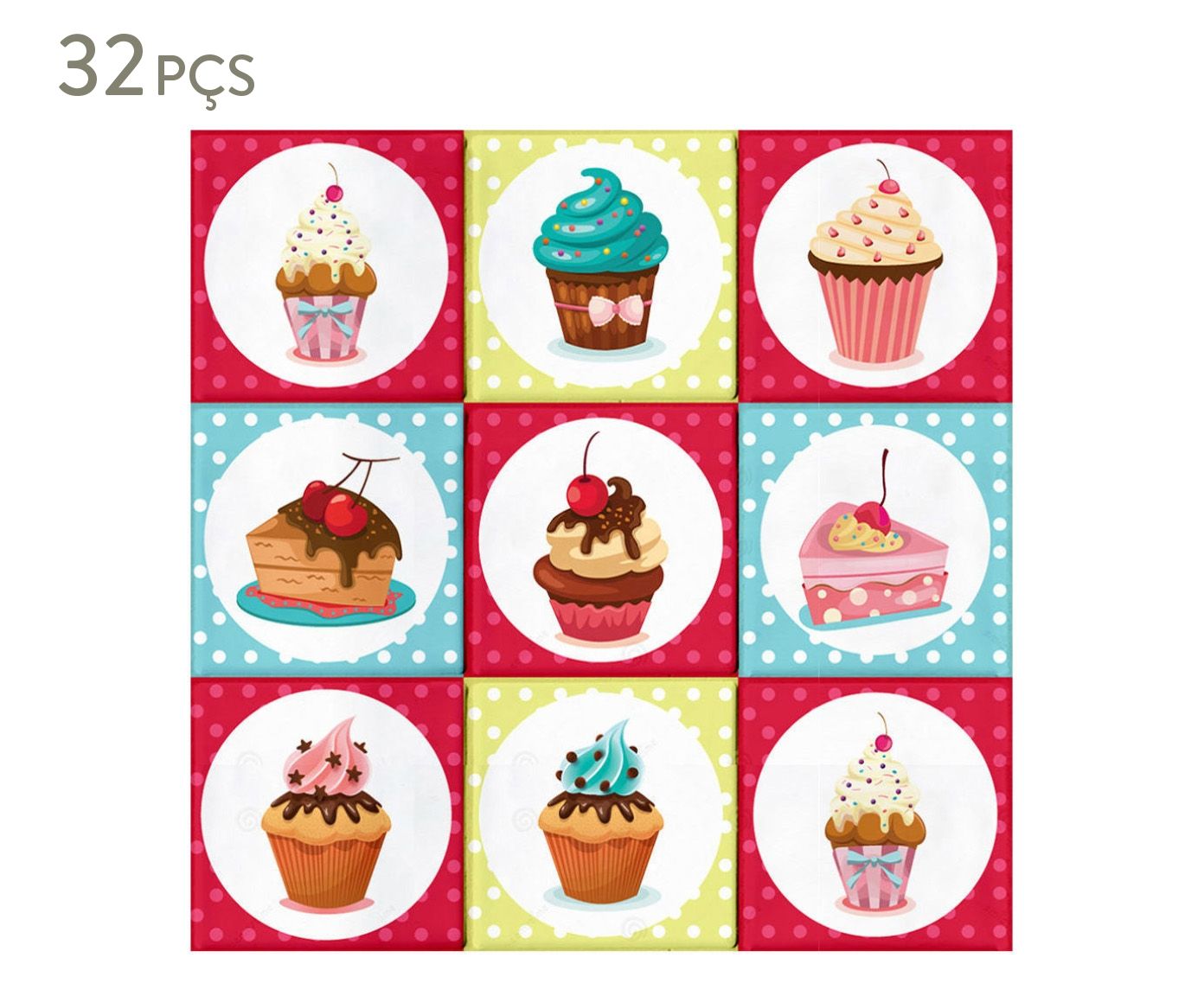 Conjunto de ladrilhos adesivos cupcake - 15x15cm | Westwing.com.br