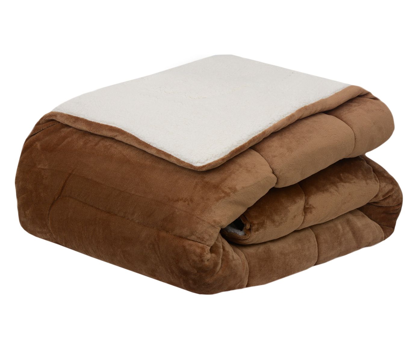 Cobre-Leito Flannel Sherpa Cappuccino 200G/M² - Queen Size | Westwing.com.br