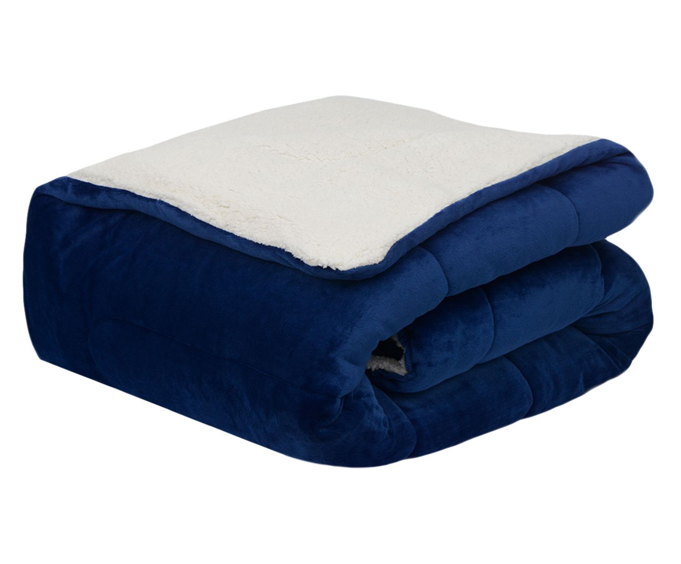 Coberdrom Flannel Sherpa Azul Marinho - Queen Size | Westwing.com.br