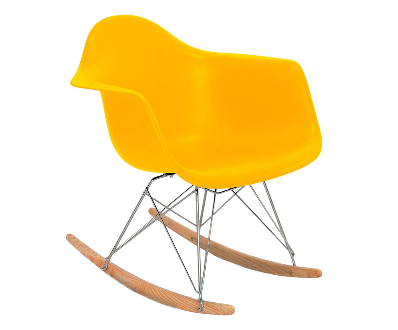 Cadeira de Balanço Firenzze Wood Amarela - 62X82X44cm | Westwing.com.br