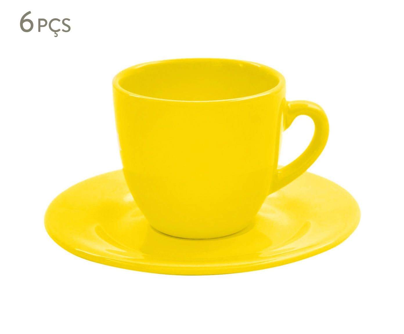 Jogo de Xícaras para Café com Pires Standard Amarelo - 100ml | Westwing.com.br