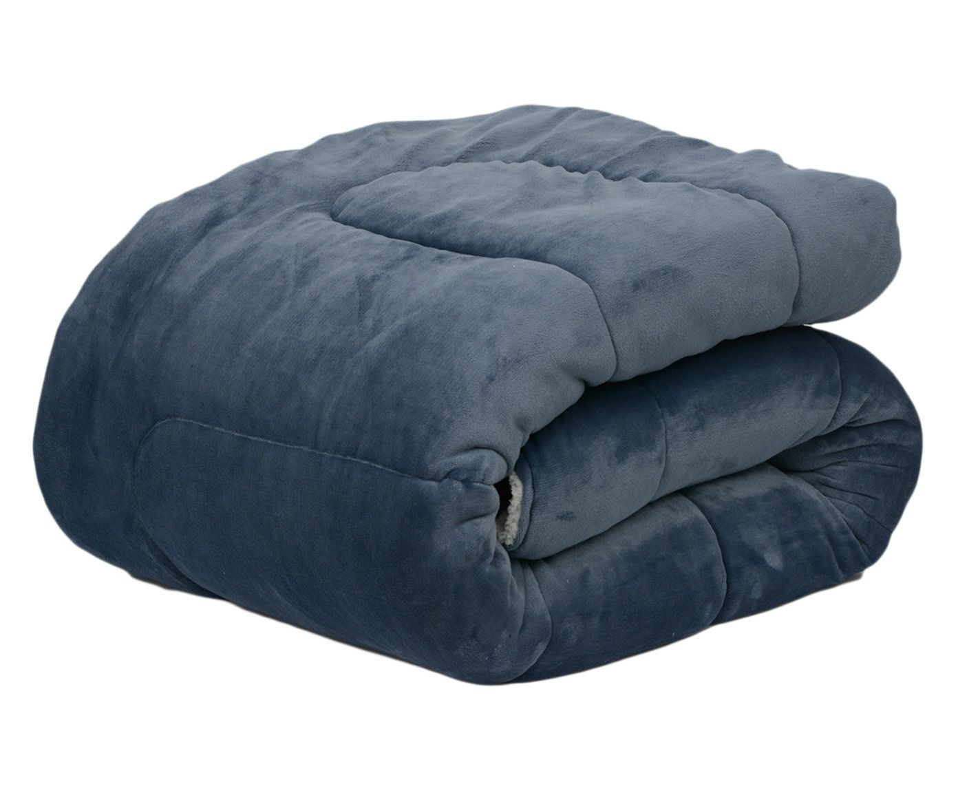 Cobre-Leito Flannel Sherpa Indigo 130G/M² - Queen Size | Westwing.com.br