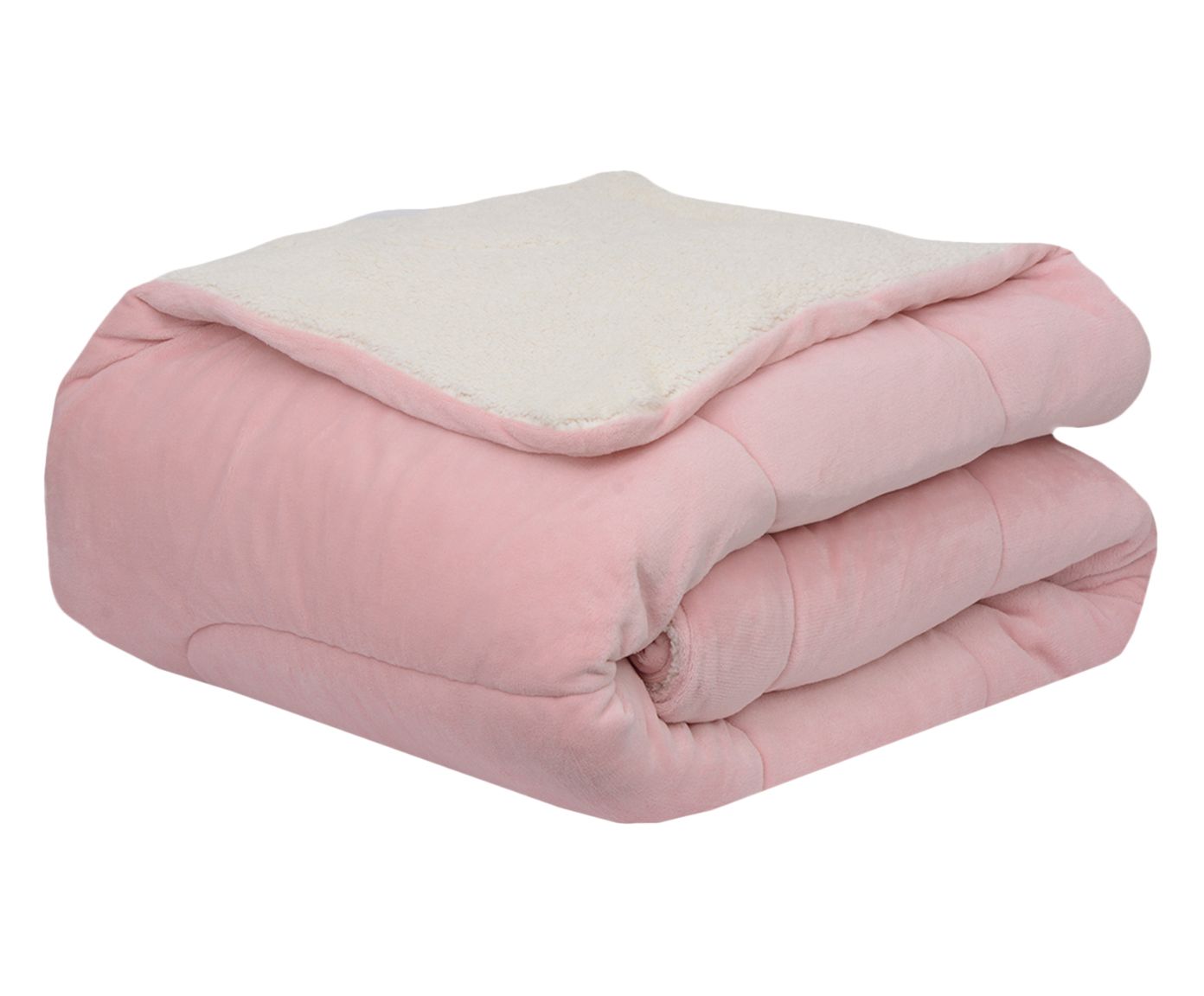 Cobre-Leito Flannel Sherpa Rosê 130G/M² - Queen Size | Westwing.com.br