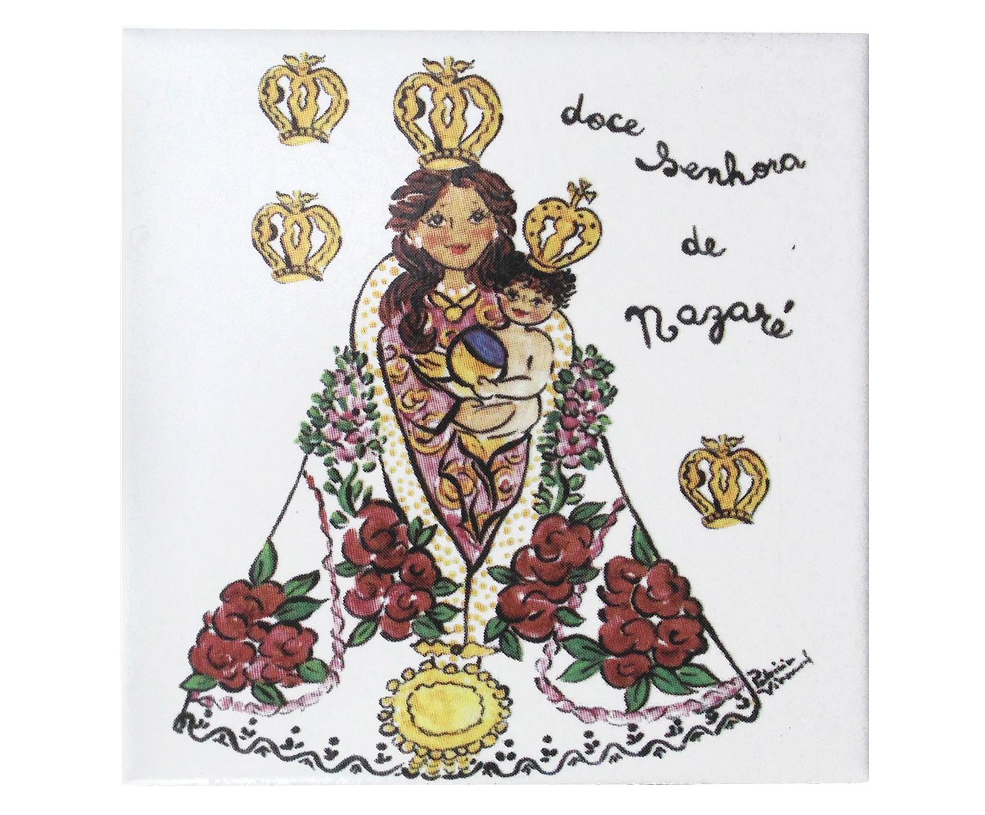 Azulejo Nossa Senhora de Nazaré - 10x10cm | Westwing.com.br