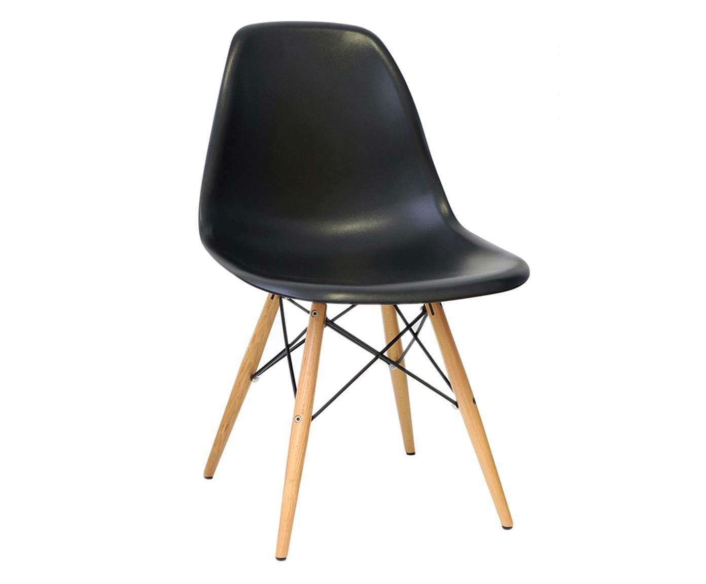 Cadeira Eames Wood Preta - 52X83X46,5cm | Westwing.com.br