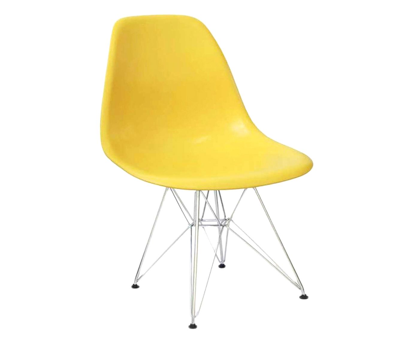 Cadeira Eames Metale Amarela e Prateada - 46X80,5X42cm | Westwing.com.br