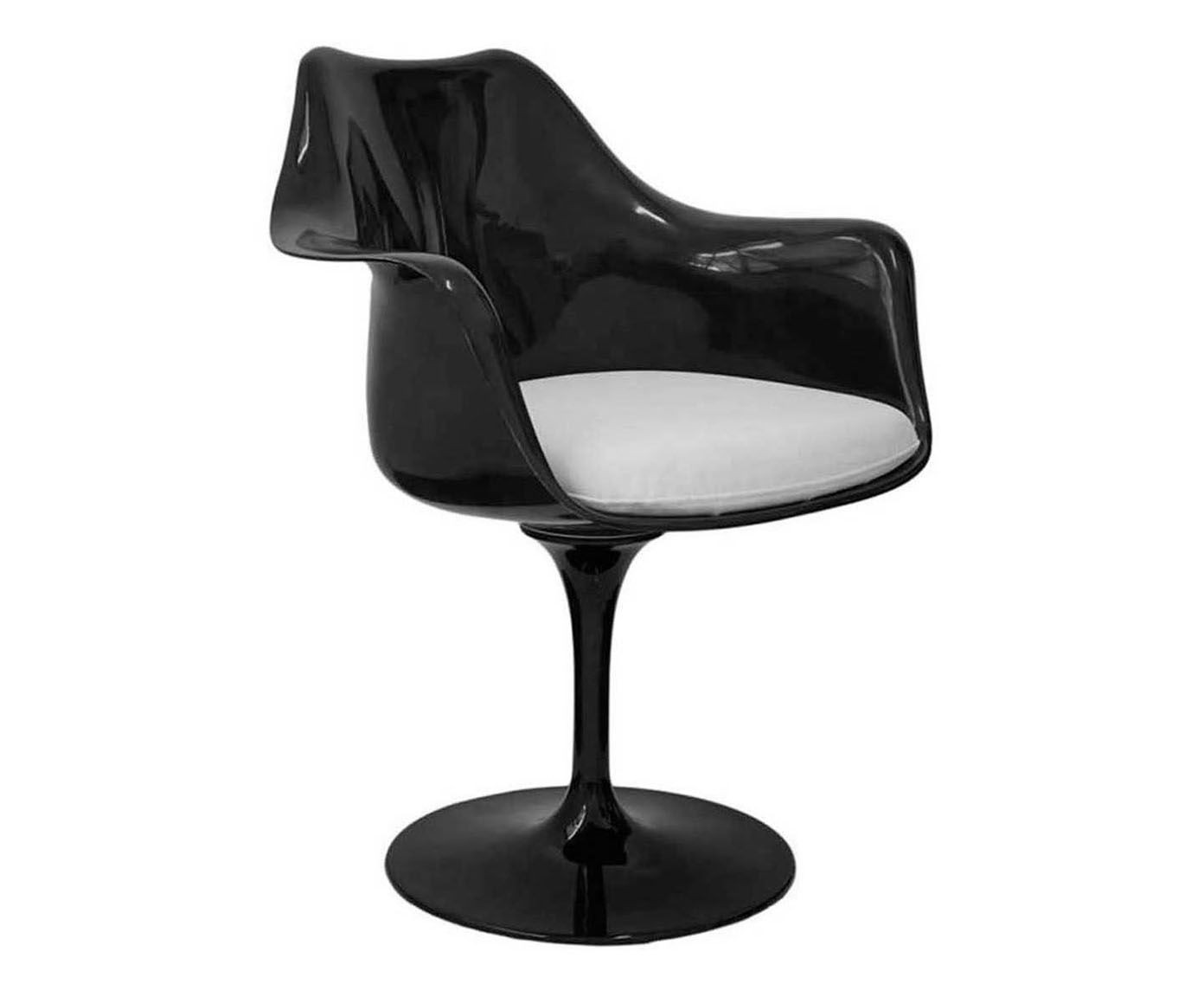 Cadeira com Braços Saarinen Preta e Branca - 54X80cm | Westwing.com.br
