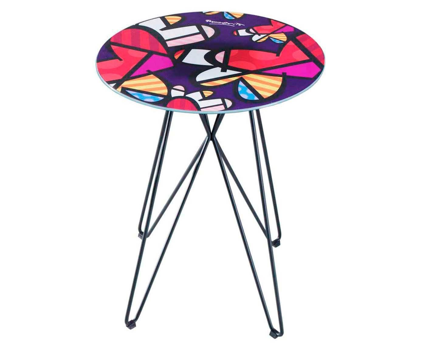 Mesa lateral butterfly love maxi square - romero britto | Westwing.com.br
