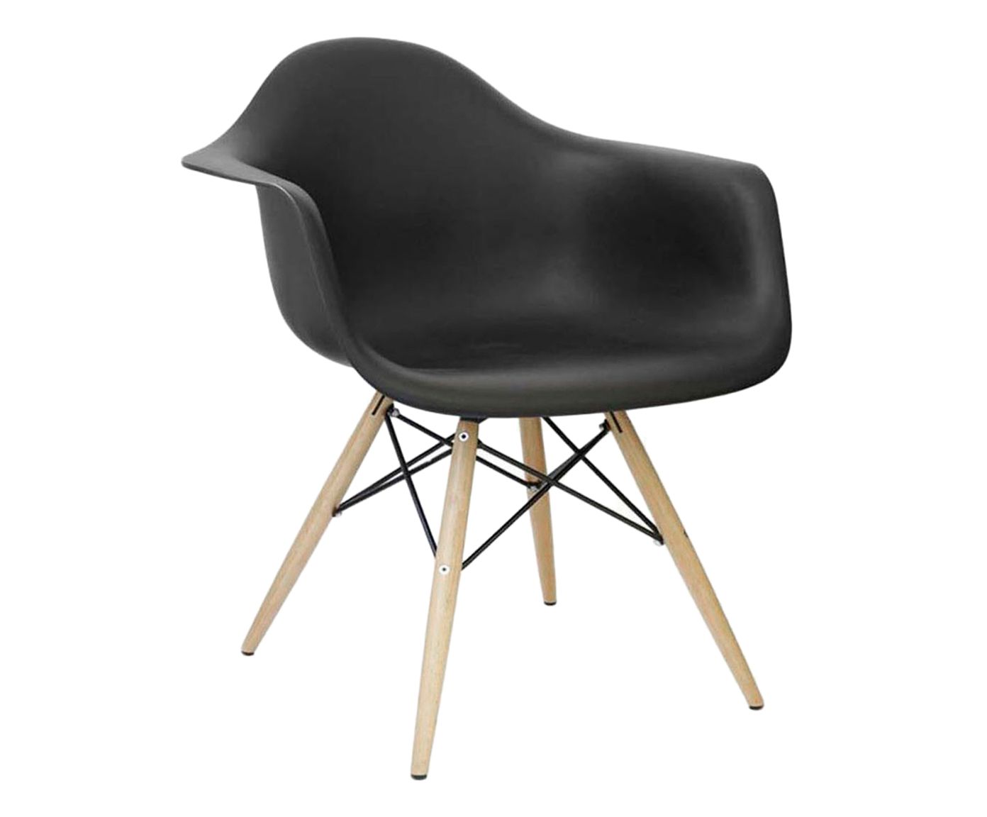 Cadeira Eames Young Wood Preta - 62X82X44cm | Westwing.com.br