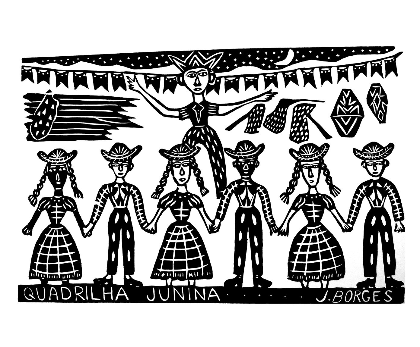 Xilogravura "Quadrilha Junina" - 65X45cm | Westwing.com.br